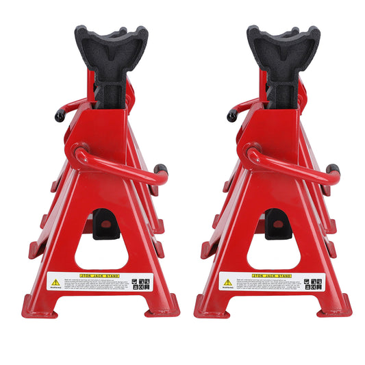 1 Pair Steel Jack Stands 2 Ton (4409 lbs) Capacity Car Jack Stand, Red